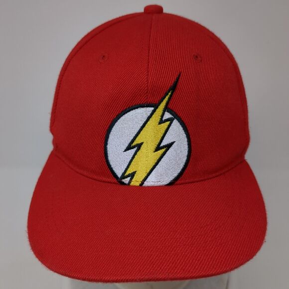 The Flash Snapback Hat Red One Size Adjustable Embroidered 6 Panel Six Flags - Picture 2 of 8